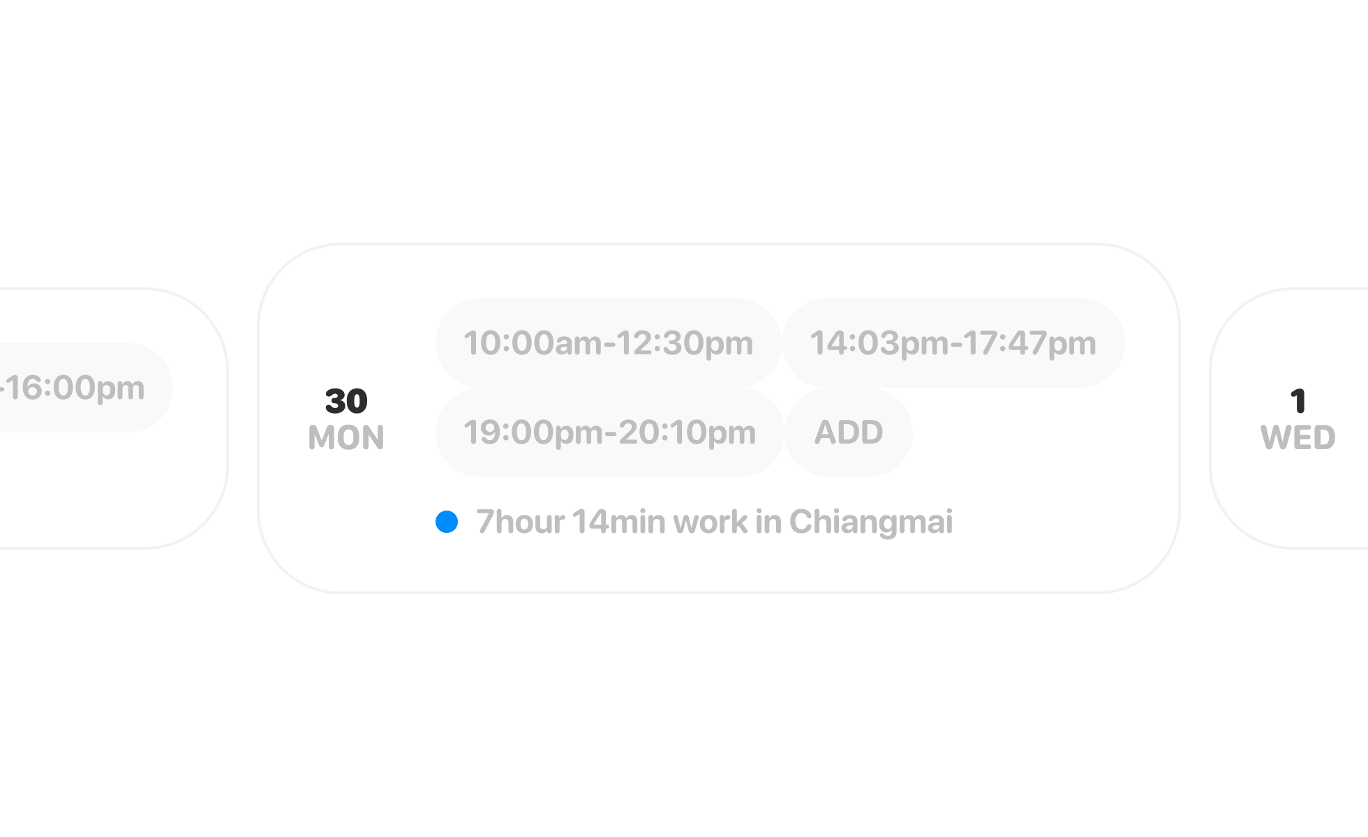 Work Timer Edit Screen - Modify and add work records